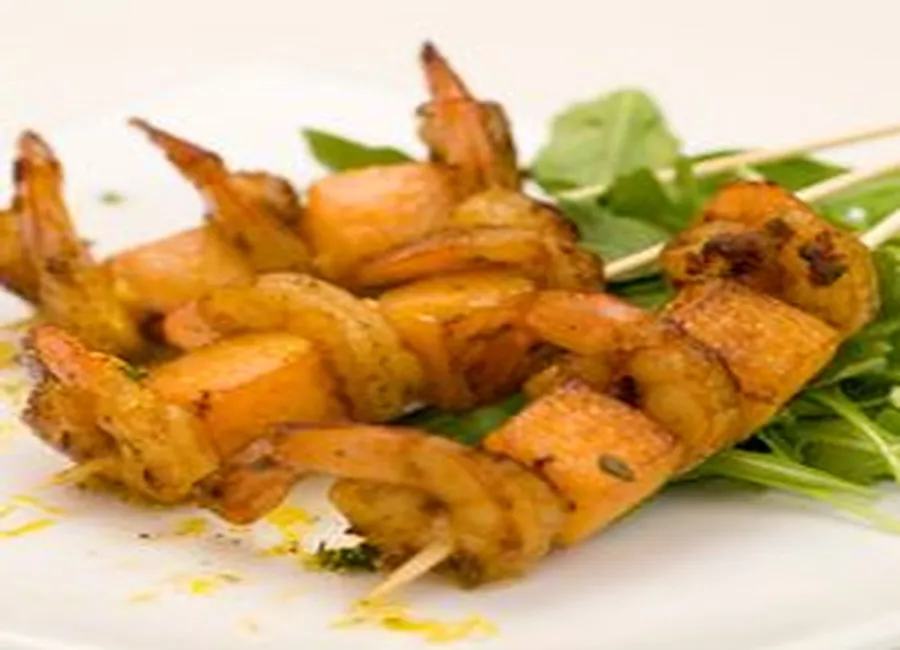 Brochette de crevette et courge au paprika