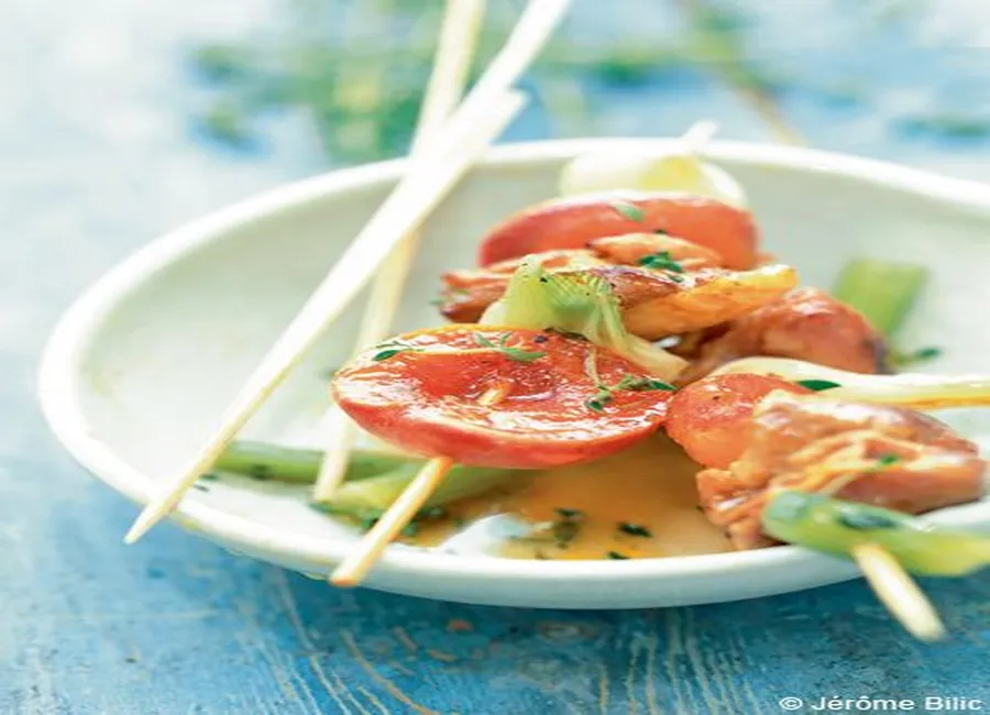 Brochettes de porc aux abricots