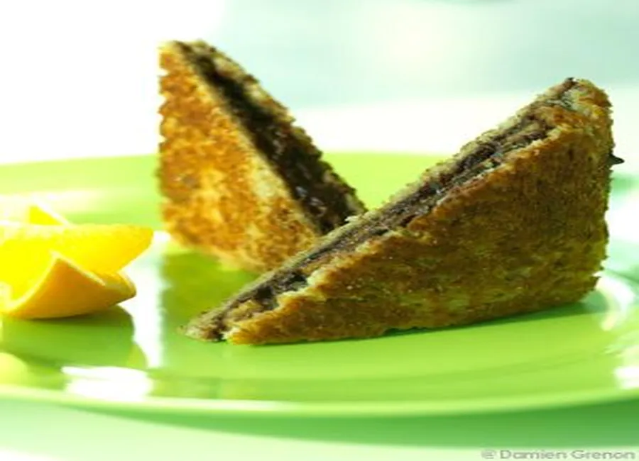 Croque-monsieur banane-orange-chocolat