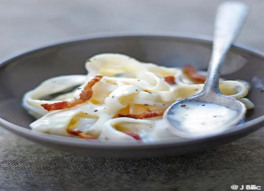 Calamars à la carbonara