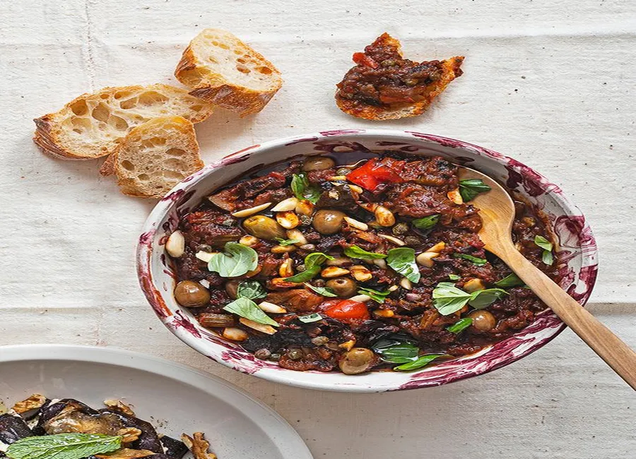 Caponata facile aubergine et tomate