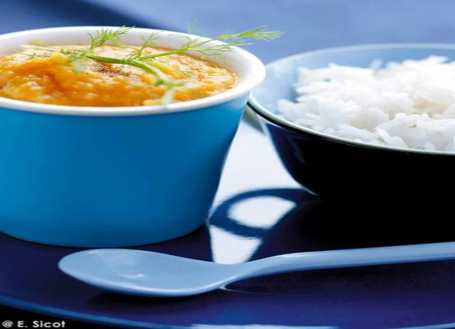 Carottes, fenouil, orange, cumin avec riz basmati (dès 9 mois)