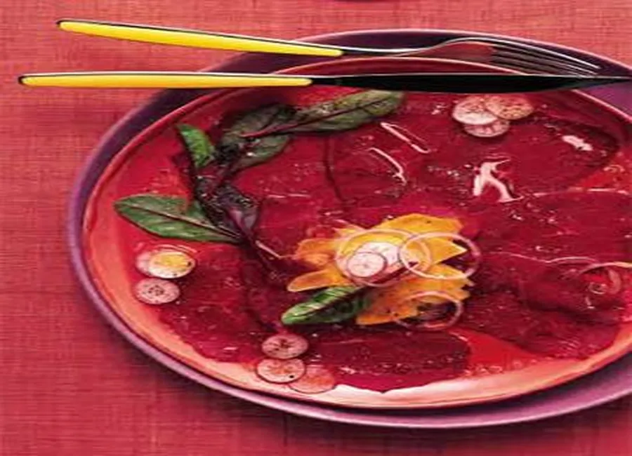 Carpaccio de boeuf à la mimolette