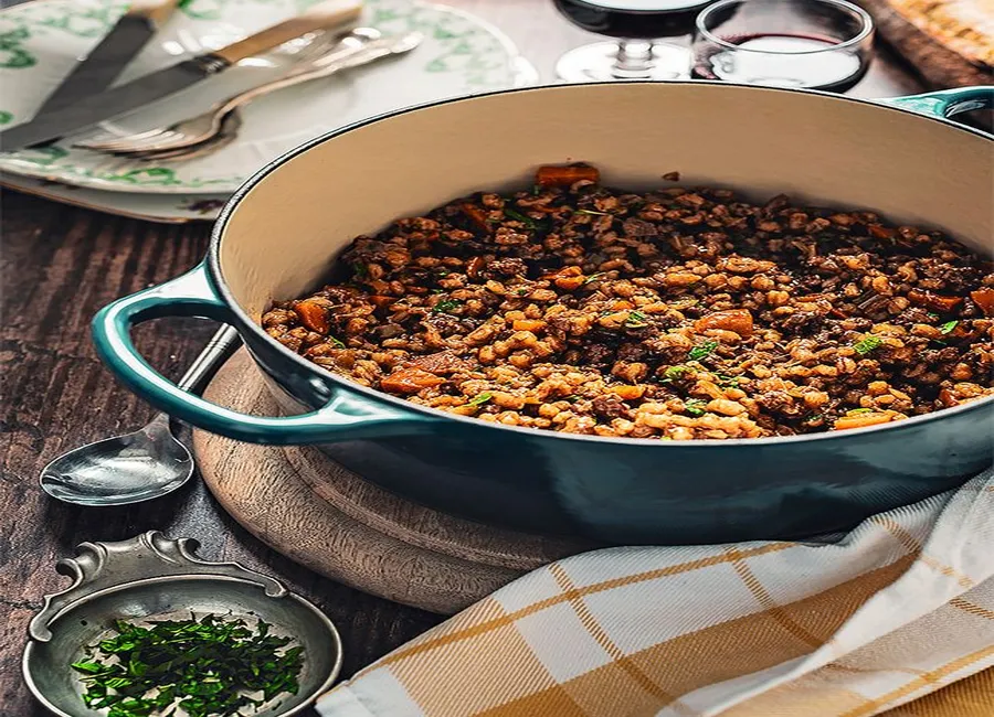 Casserole d'agneau à l'orge perlé