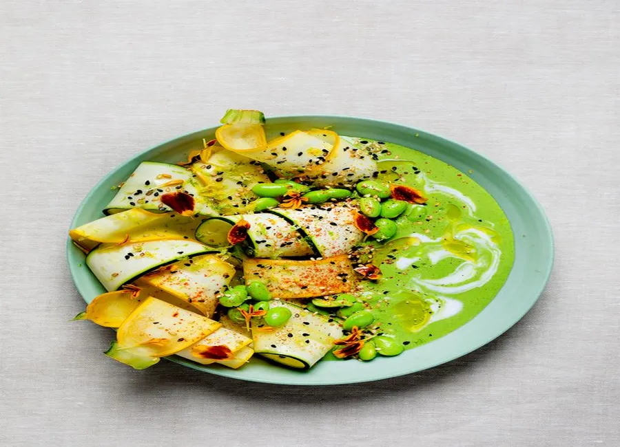 Ceviche de courgettes, leche de tigre