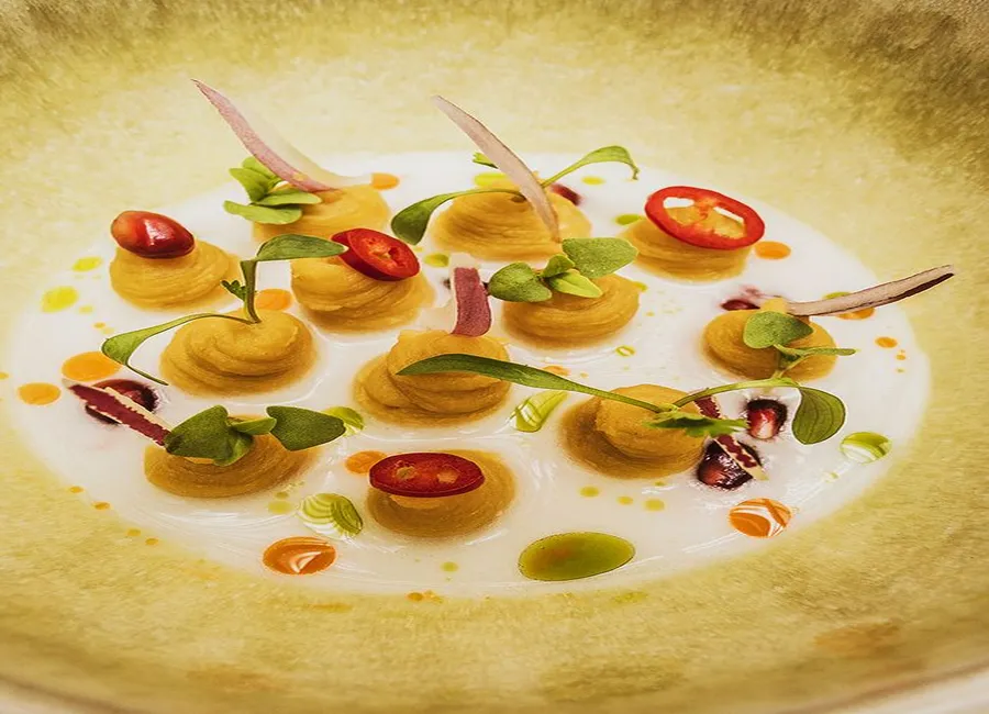 Ceviche de patate douce, leche de tigre aux saveurs thaïes