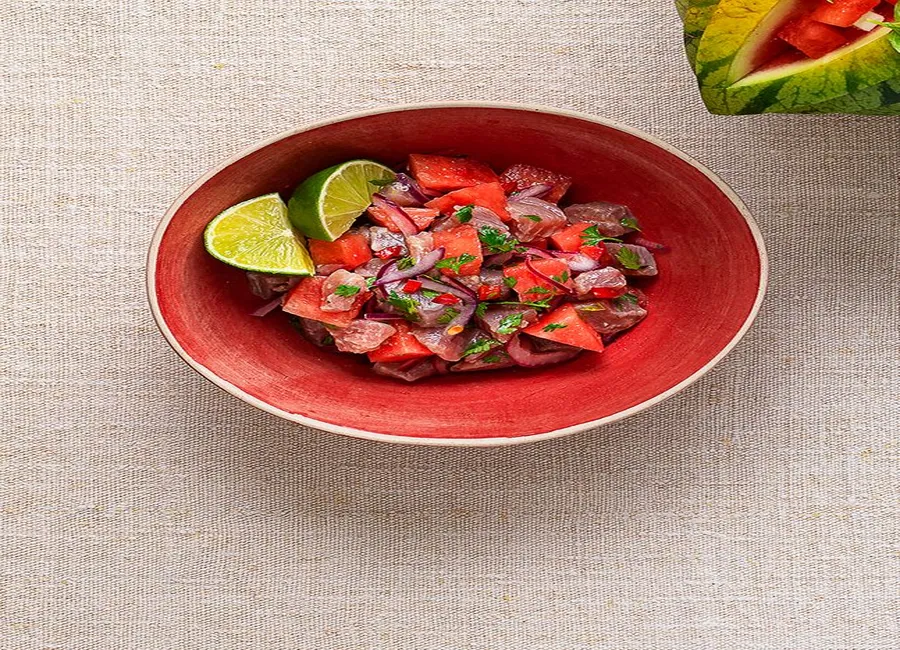 Ceviche de thon et pastèque