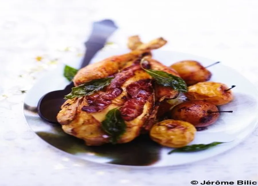 Chapon aux pommes et aux marrons