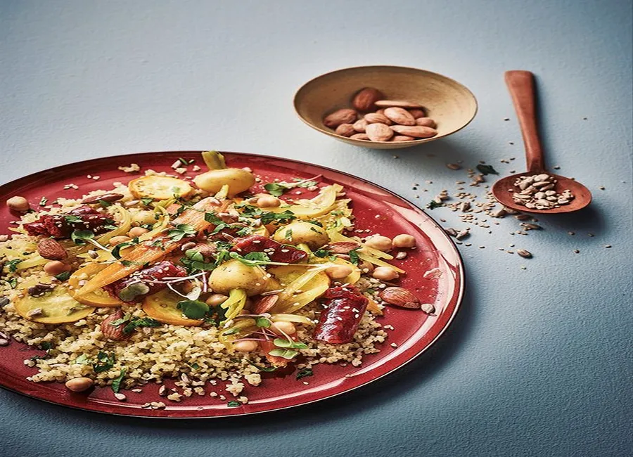 Couscous légumes, boulghour et merguez