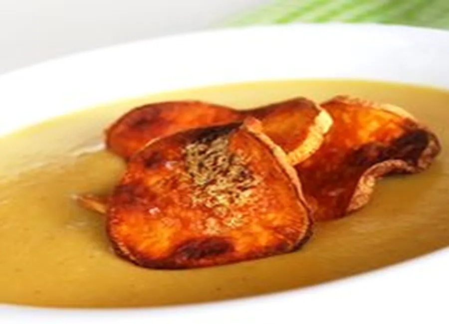 Crème de patates douces et de poireaux