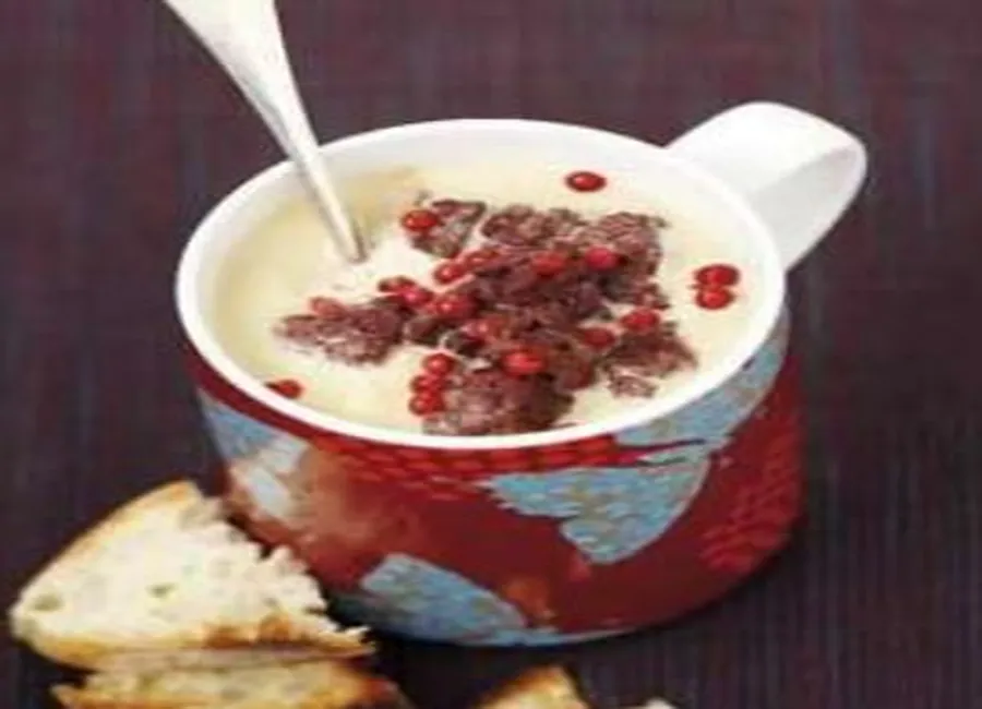 Crème de pois chiches au boudin