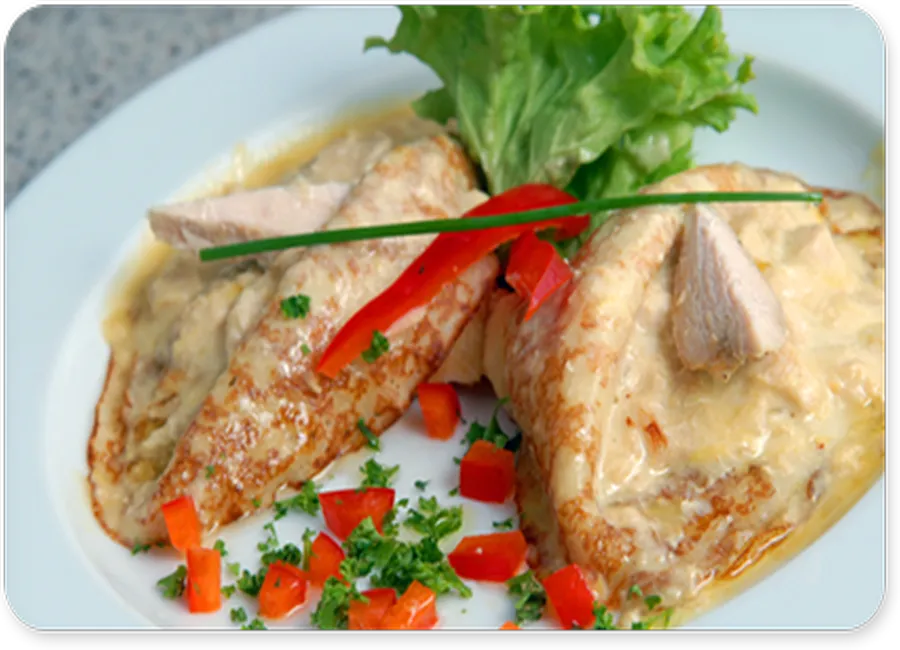 Crêpes célestines farcies de poulet