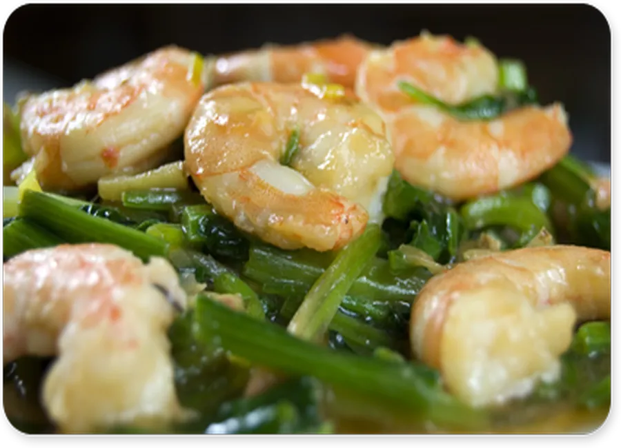 Crevettes à la citronnelle et à la menthe