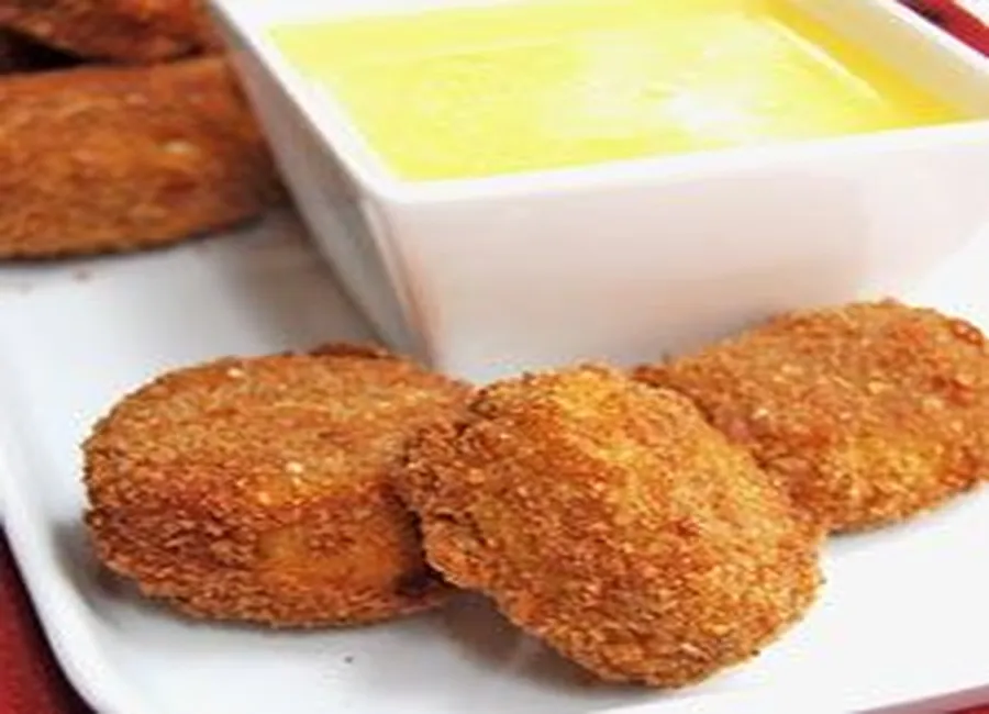Croquettes de poulet, crème de gouda