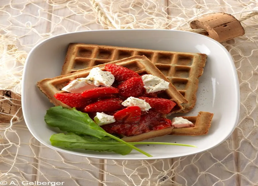 Gaufres au blé noir et fraises