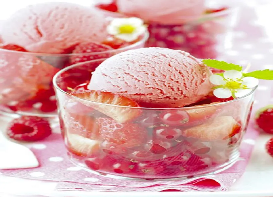 Glace à la compote de fraise