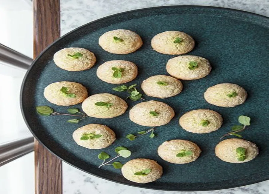 Gougères petits pois-menthe