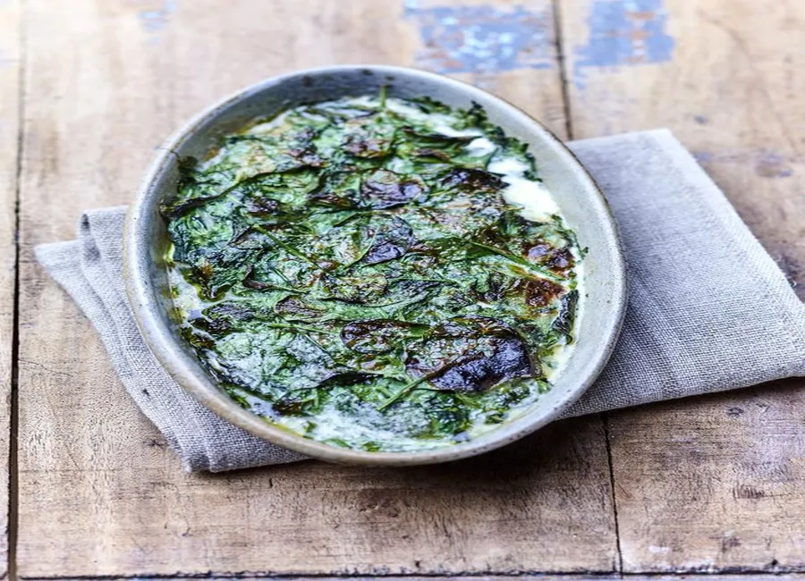 Gratin d'épinards à la menthe