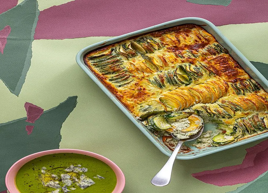 Gratin de courgettes au bleu de gex