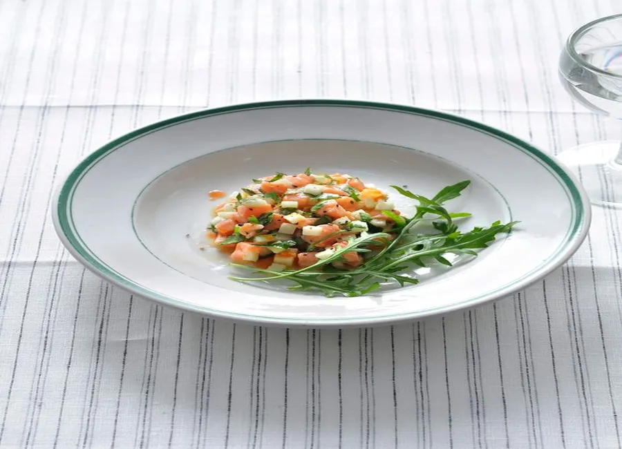 Tartare saumon pomme coriandre