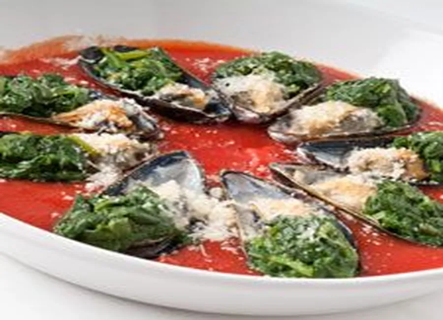 Moules aux épinards et parmesan