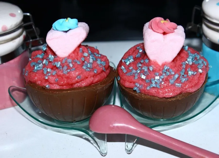 Mousse aux chamallows et coque en chocolat