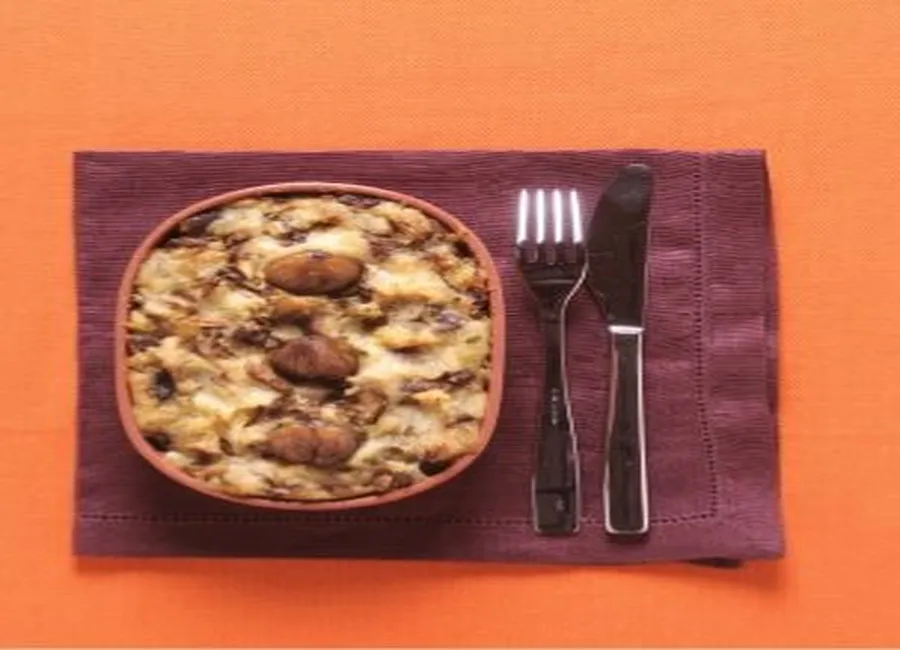 Parmentier de canard, marrons et cèpes