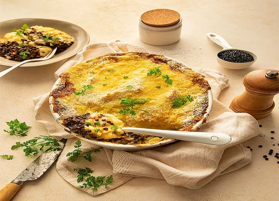 Parmentier lentilles et oignons caramélisés