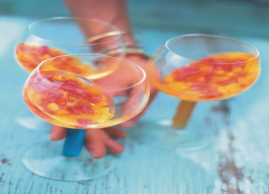 Pastèque et poivrons en gelée de muscat