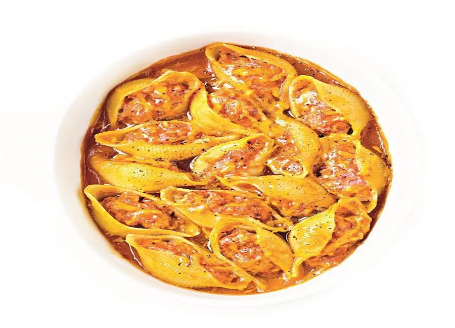 Pâtes farcies poivron-mimolette