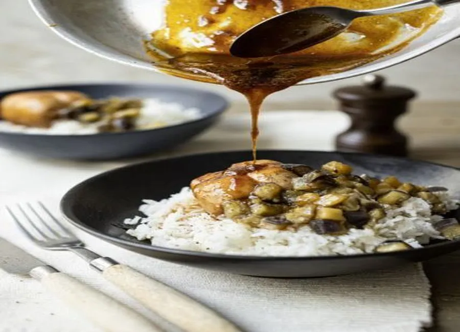 Paupiettes de dinde et aubergine fondante au miel et soja