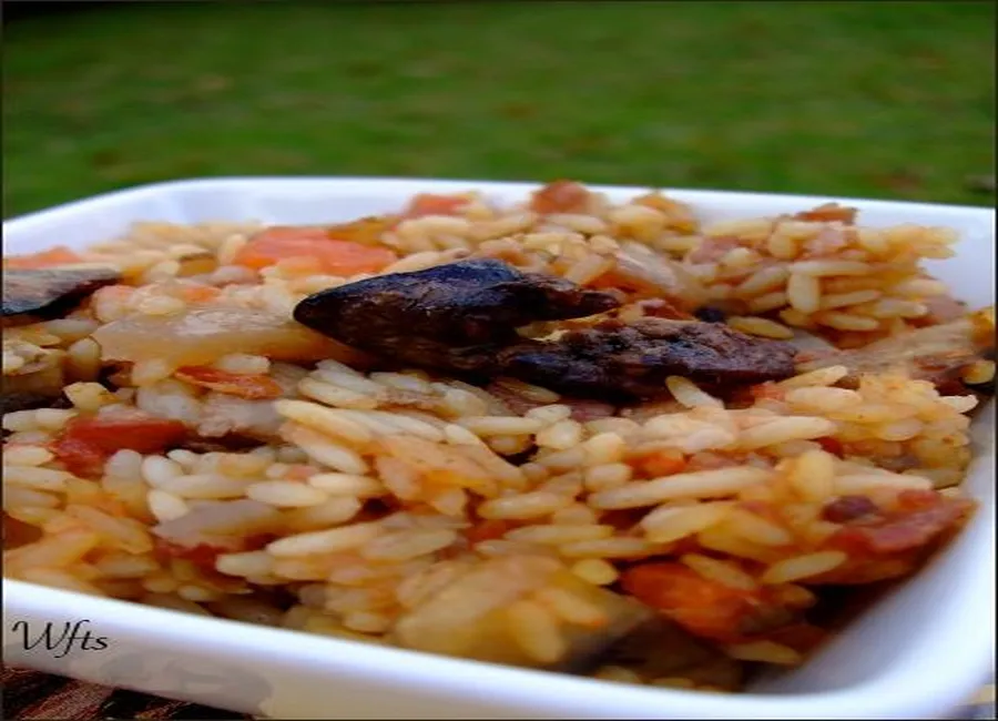 Poêlée de riz aux foies de volaille