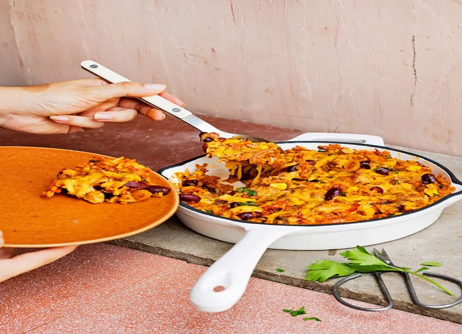 Poêlée mexicaine gratinée à la mimolette
