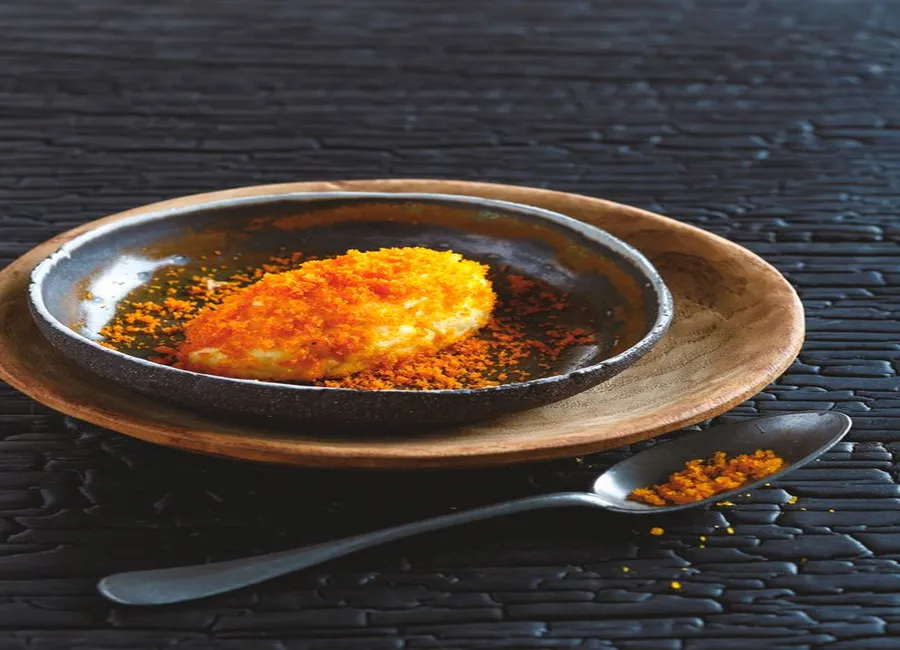 Polenta et boutargue râpée