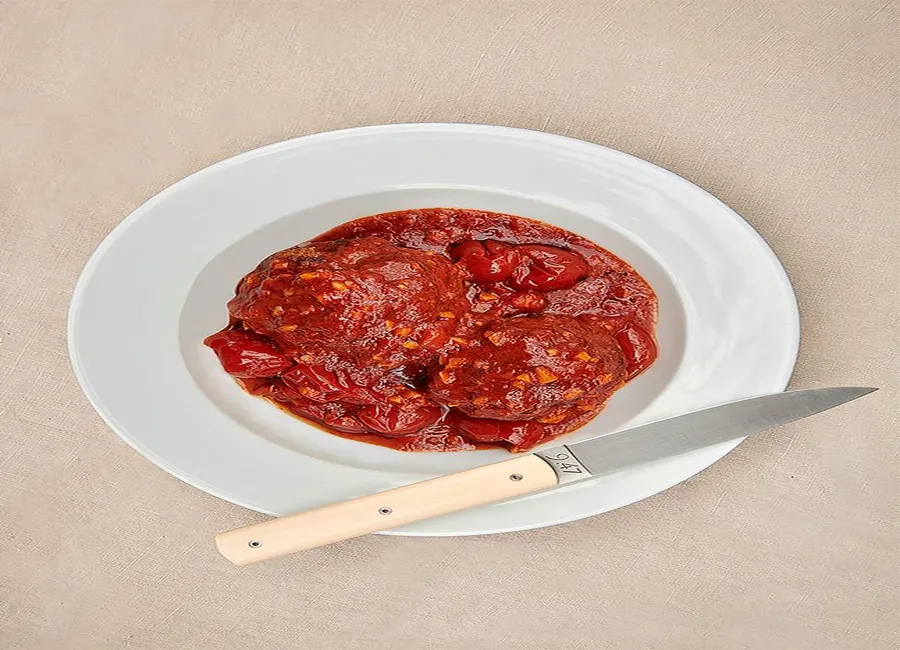 Polpettes aux trois viandes, passata au gochujang