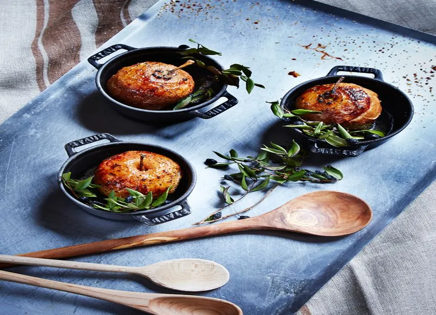 Pommes au four au cidre, crumble sarrasin de christian le squer