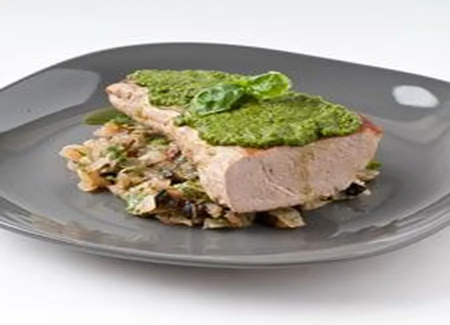 Porc au pesto de basilic