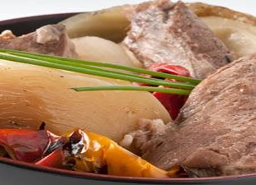 Potée de buf au chou blanc et poivron rôti