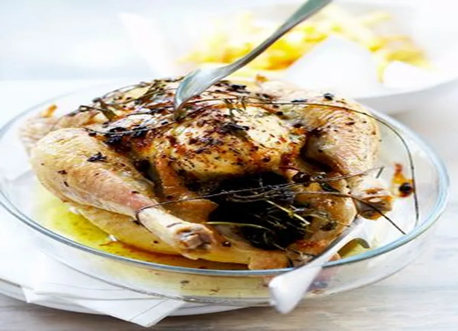 Poulet à la cocotte, frites