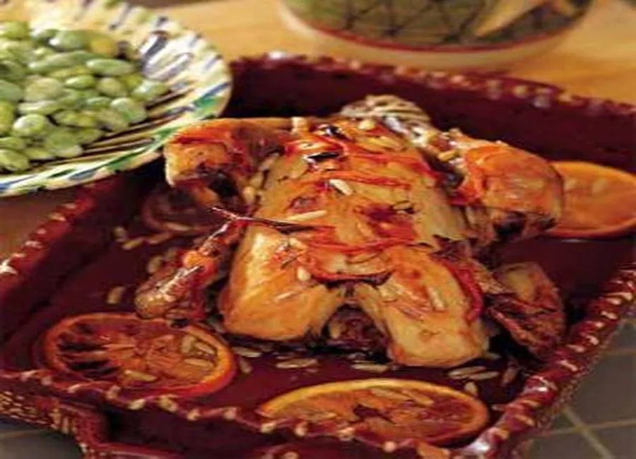 Poulet au citron et salade de fèves à la sarriette
