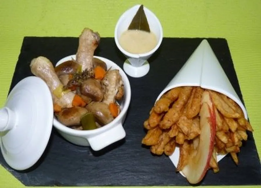 Poulet aux deux pommes
