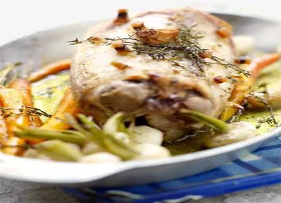Rables de lapin a l'ail et au lard
