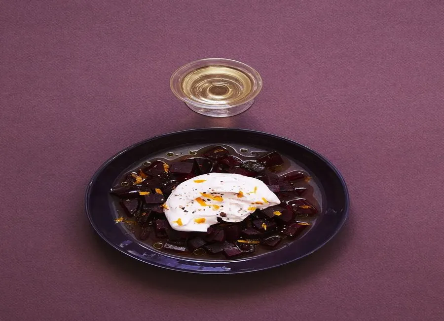 Salade de betterave, ricotta et orange