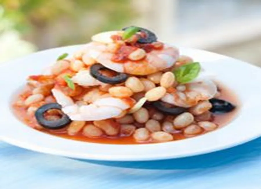 Salade de haricots aux crevettes