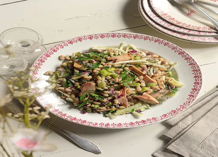 Salade de haricots coco, thon et fenouil