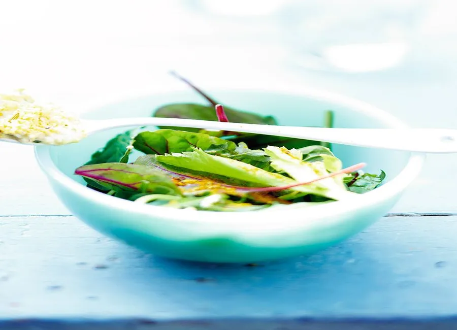 Salade de jeunes pousses, boulghour et boeuf cuit