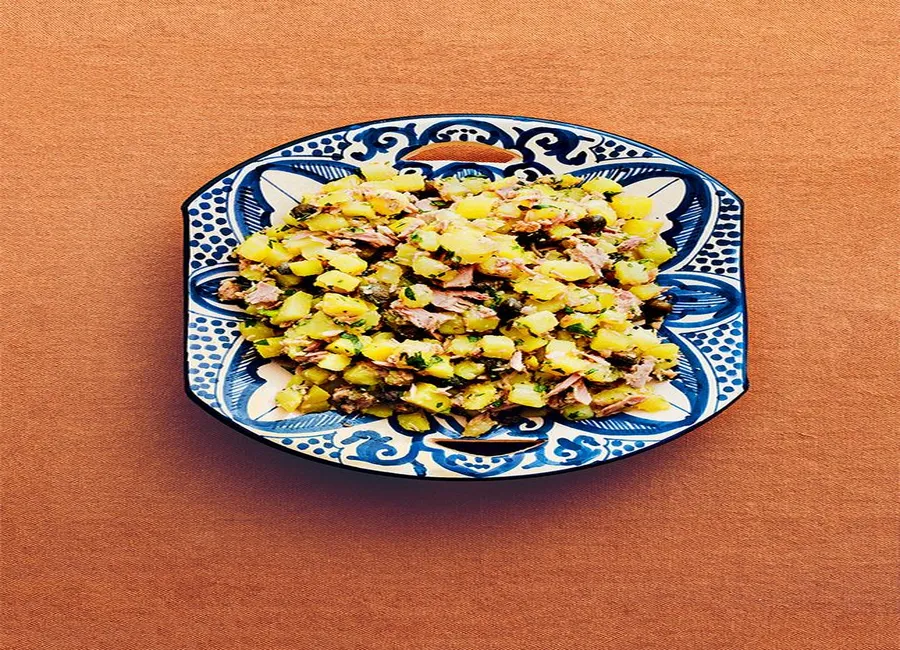 Salade de pommes de terre, thon et câpres