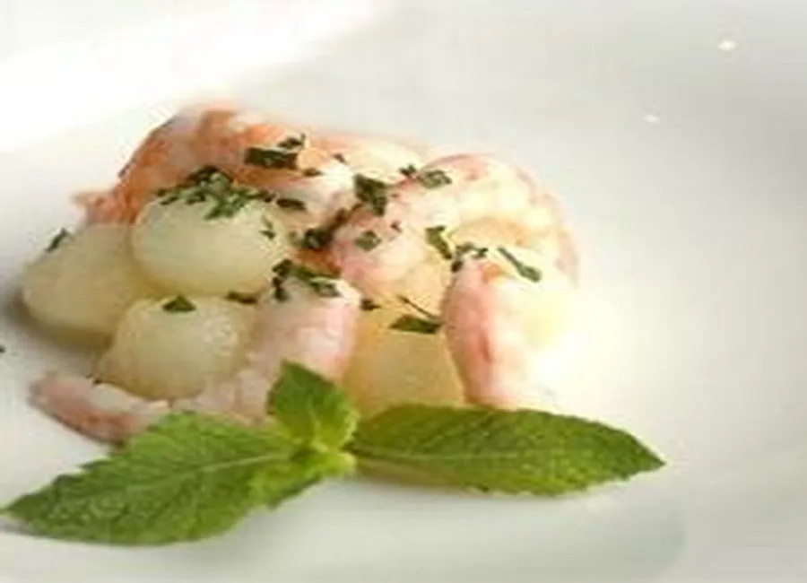 Salade melon et crevettes