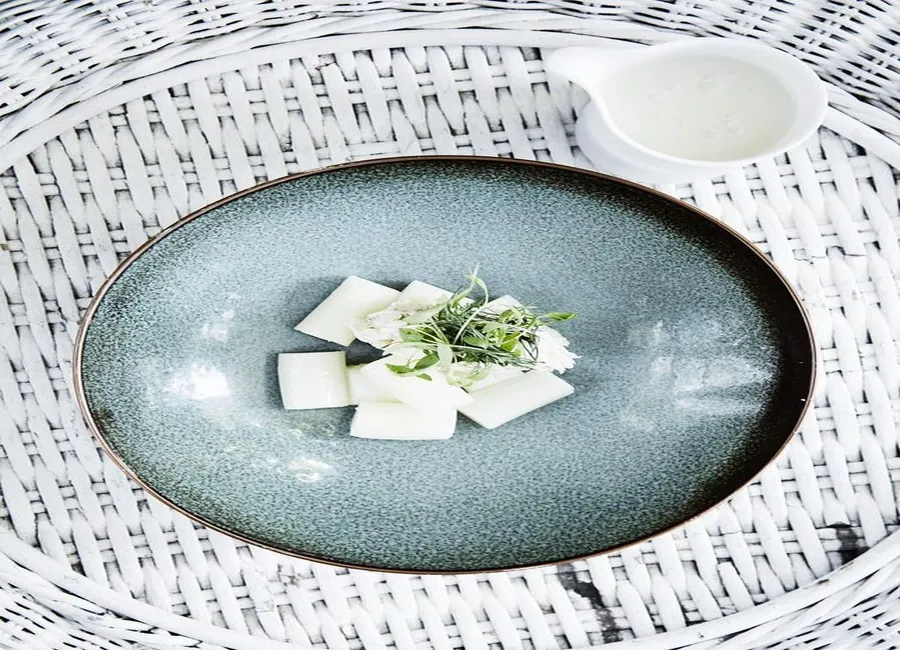 Soupe d'asperges blanches au riz