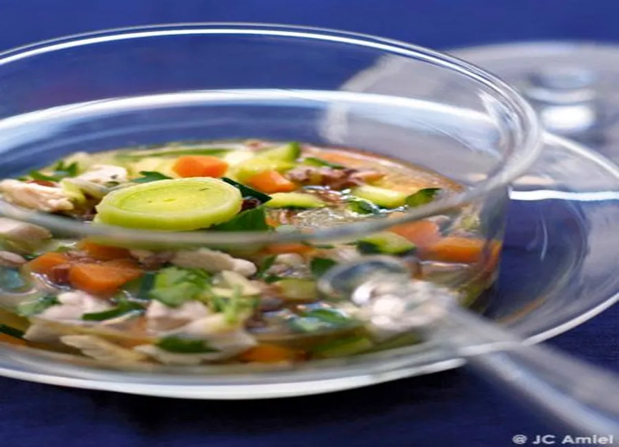 Soupe de céréales au poulet